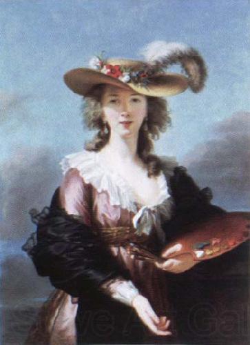 Elisabeth Louise Viegg-Le Brun self portrait in a straw hat Spain oil painting art